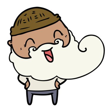 mutlu sakallı adam vektör çizim