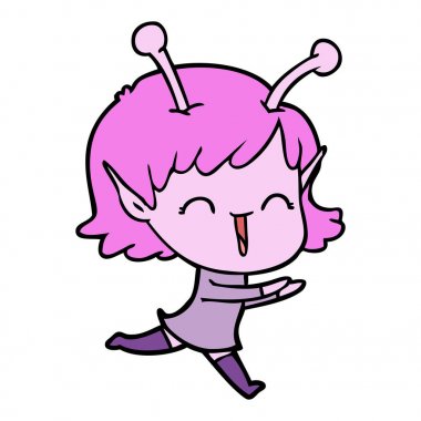 çizgi film yabancı kız gülerek