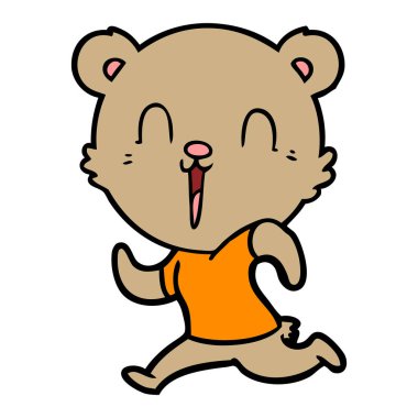 mutlu karikatür ayı vektör çizim