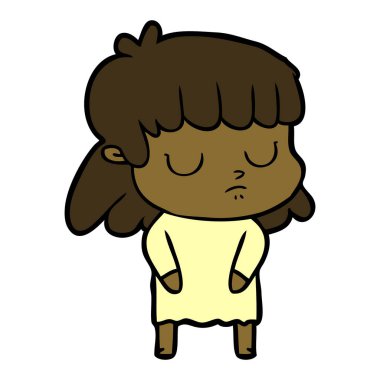 vektör çizim karikatür kayıtsız kadın