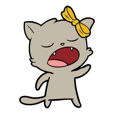 Çizgi film kedisinin vektör çizimi