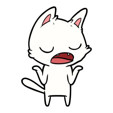 kedi omuzlarında shrugging konuşuyor