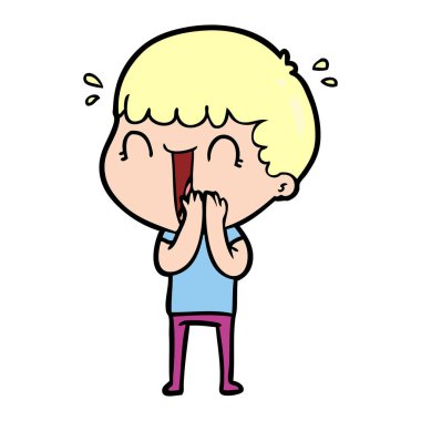 vektör çizim karikatür adam gülen