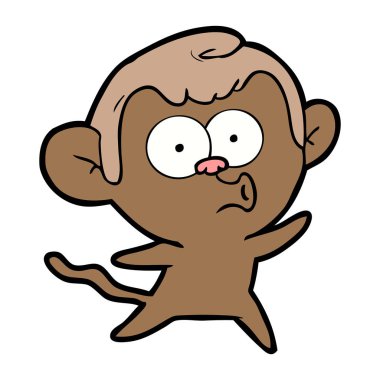 vektör çizim karikatür sürpriz maymun