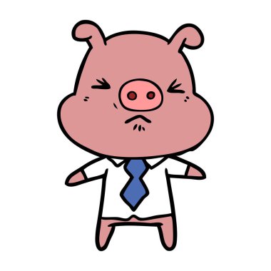 çizgi film kızgın domuz gömlek ve kravat