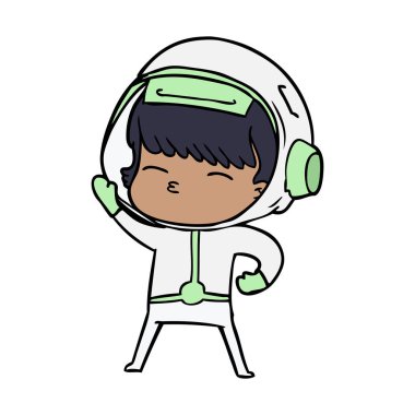 Çizgi film astronotunun vektör çizimi