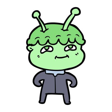 Dostu karikatür spaceman vektör çizim