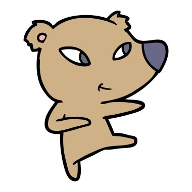 Tatlı çizgi film ayısının vektör çizimi