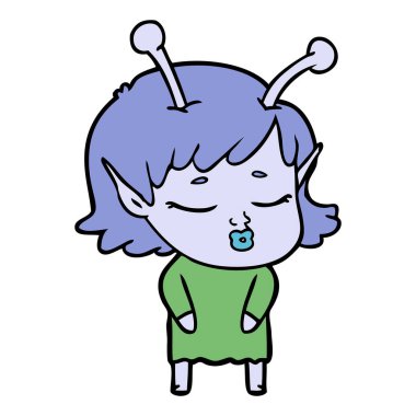 sevimli uzaylı kız çizgi film