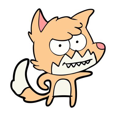 vektör çizim karikatür sırıtan Fox