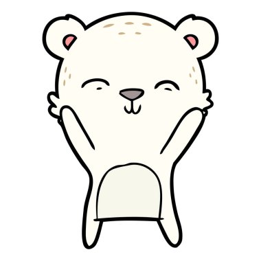 mutlu karikatür kutup ayısı