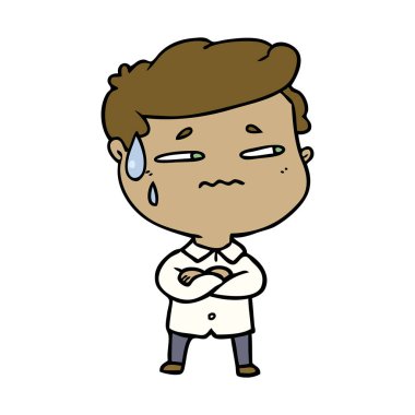 vektör çizim karikatür endişeli adam