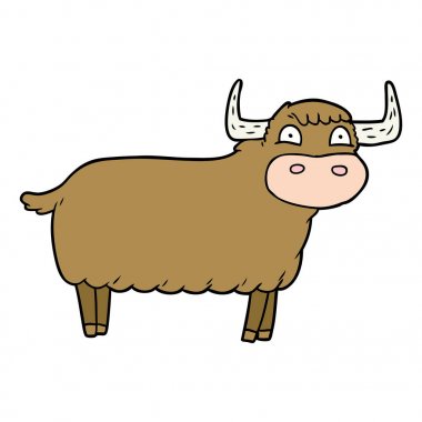 vektör çizim karikatür yayla inek