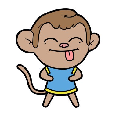 Komik karikatür maymun vektör çizim