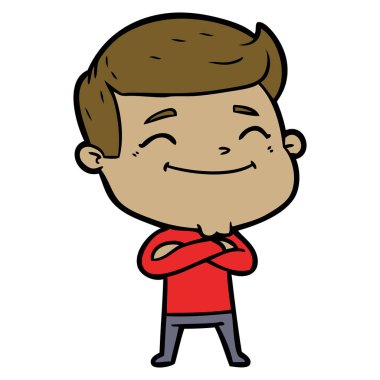 mutlu çizgi film adam vektör çizim