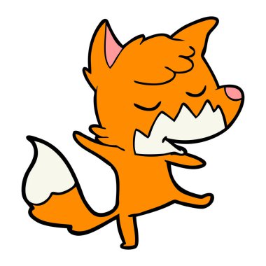 vektör çizim dostu karikatür Fox