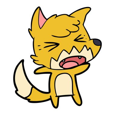 kızgın çizgi film fox vektör çizim