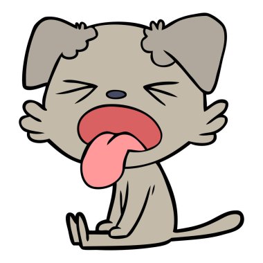 vektör çizim karikatür oturma köpek