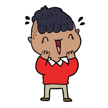 karikatür mutlu çocuk şaşırmış