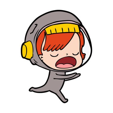 çizgi film astronot kadın çalışan