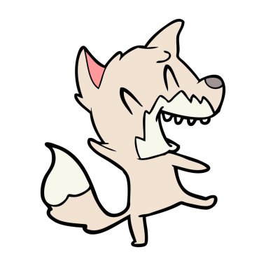 Tilki çizgi film gülen vektör çizim