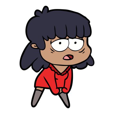 vektör çizim karikatür yorgun kadın