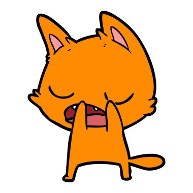 kedi karikatür konuşma vektör çizim