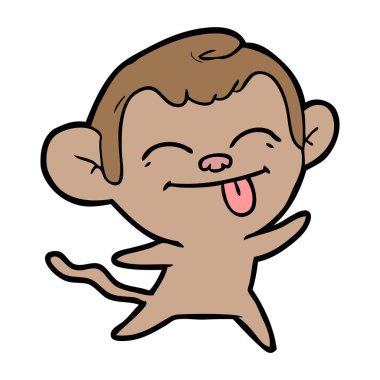 Komik karikatür maymun vektör çizim