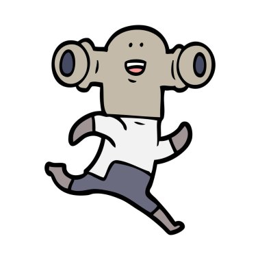 Dostu karikatür uzaylı vektör çizim