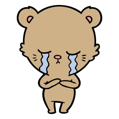 vektör çizim karikatür ayı ağlama