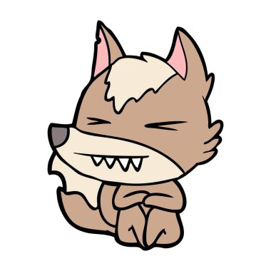 vektör çizim öfkeli wolf çizgi film