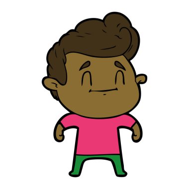 mutlu çizgi film adam vektör çizim