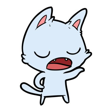 kedi karikatür konuşma vektör çizim