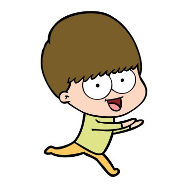 mutlu çizgi film çocuk vektör çizim