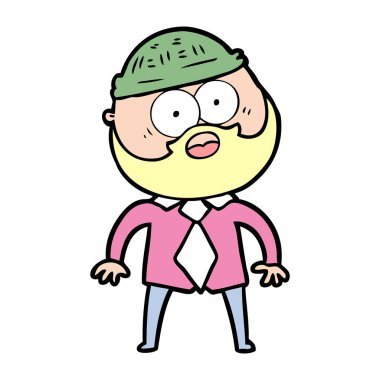 vektör çizim karikatür sakallı adam