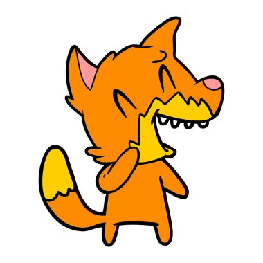 Tilki çizgi film gülen vektör çizim