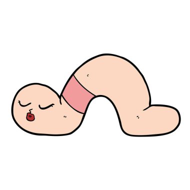 Çizgi film solucanının vektör çizimi