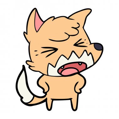 kızgın çizgi film fox vektör çizim