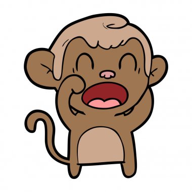 bağırarak karikatür maymun vektör çizim