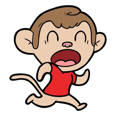 karikatür maymun çalıştıran bağırarak