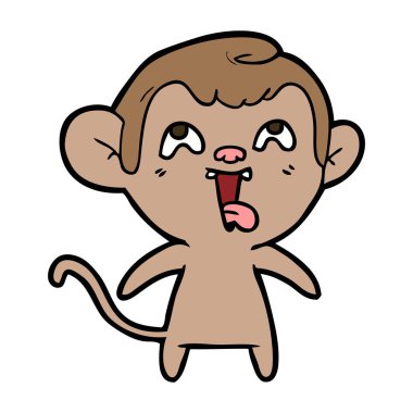 deli karikatür maymun vektör çizim