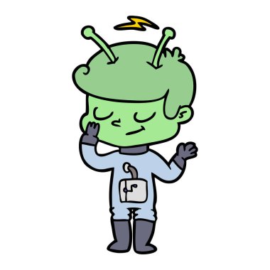 Dostu karikatür spaceman vektör çizim