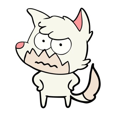 vektör çizim karikatür rahatsız fox