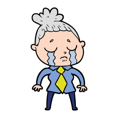 vektör çizim karikatür ağlayan kadın