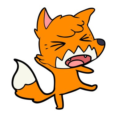 kızgın çizgi film fox vektör çizim