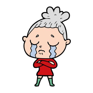 vektör çizim karikatür ağlayan kadın
