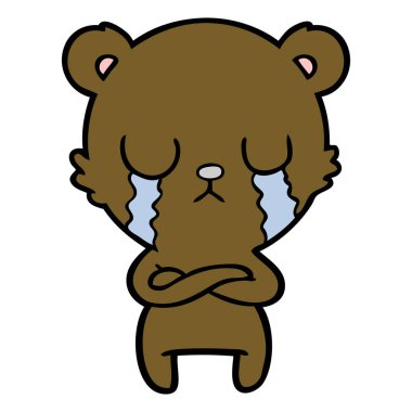 vektör çizim karikatür ayı ağlama