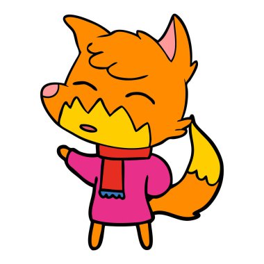 Çizgi film tilkisinin vektör çizimi