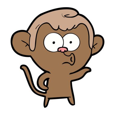 Çizgi film maymununun vektör çizimi