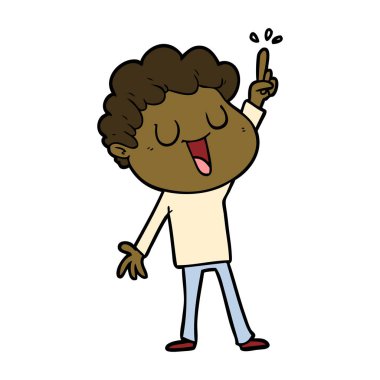 Harika bir fikir olan çizgi film adam gülüyor